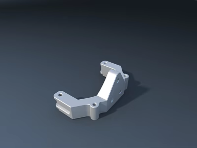 Desk With Silver Metal Bracket Component And Holes On Dark Background 3d model