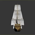 Detailed Wooden Sailboat Model Featuring White Sails And Classic Craftsmanship Design