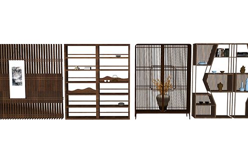 New Chinese Style Bookshelf Bookcase Storage Rack Cabinet Display Rack Decorative Rack Display Rack 3d model