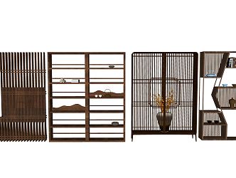 New Chinese Style Bookshelf Bookcase Storage Rack Cabinet Display Rack Decorative Rack Display Rack 3d model