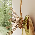 Golden Dragonfly Decorative Ornament Set With Intricate Hollow Wings For Home Wall Decor