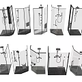 Modern Shower Sauna Various Design Enclosures With Glass Panels And Fixtures