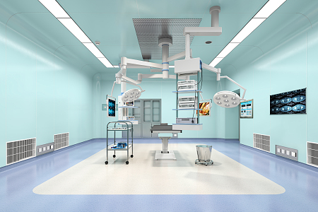 modern operating room burn plastic surgery 3d model