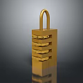 Commercial Security Equipment Golden Combination Lock With Numbered Dials For Business Protection