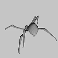 Game and Movie Spider Character 3D Model Design With Gray Background Details