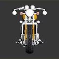 Vintage Yellow And Black Motorcycle With Chrome Accents Spoke Wheels And Leather Seat