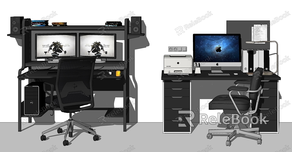 Modern computer desk and chair home computer desk and chair combination model