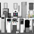 Various Modern Water Dispensers With Different Styles Colors And Functional Designs 3d model