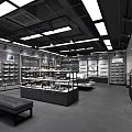 Modern Shoe Store Interior Design With Shelves Display Tables And Shoes