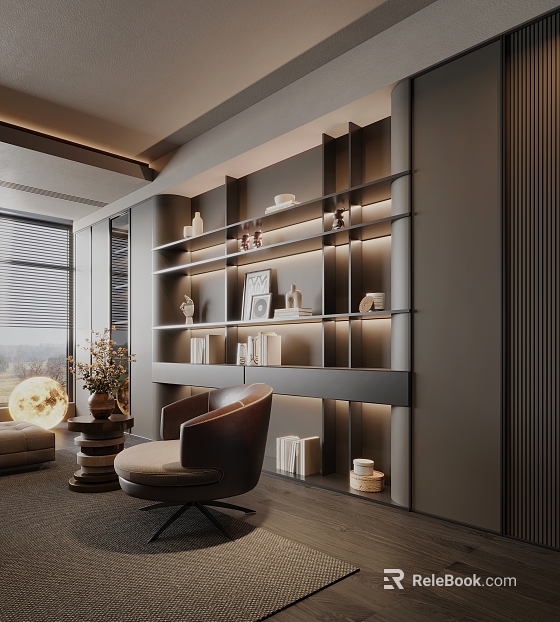 Sofa background bookcase bookcase display cabinet living room sofa background texture