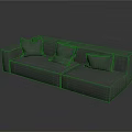 Gray Fabric Sectional Sofa For Living Room With Modern Design And Square Cushions
