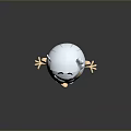 Cartoon Boy Character With White Hair Orange Shirt Blue Pants And Grey Background