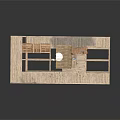 Wooden Display Shelves With Multiple Layers Varied Heights And Platform Design
