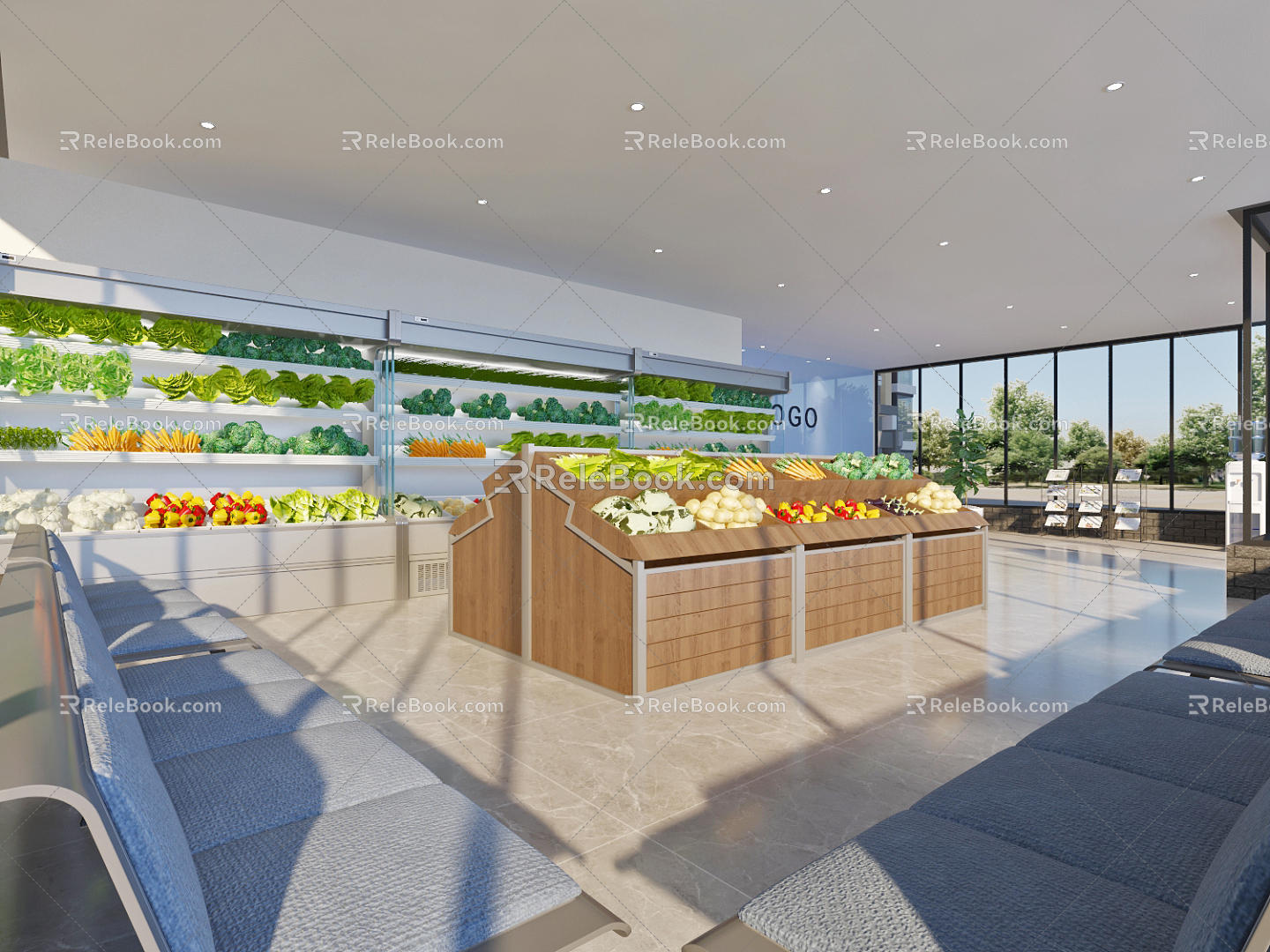 Modern Supermarket Community Vegetable and Fruit Supermarket 3d model