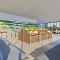 Modern Supermarket Community Vegetable and Fruit Supermarket 3d model