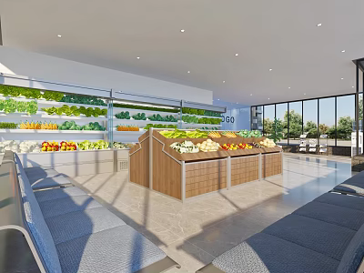Modern Supermarket Community Vegetable and Fruit Supermarket 3d model