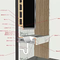Modern Node Bathroom Cabinet Mirror Cabinet Hidden Light with Decorative Craft Node 3d model