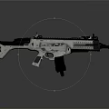 Modern Tactical Rifle with White Black Design and Scope Magazine Stock