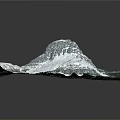 3D Natural Landscape Model With Snowy Regions Green Vegetation And Terrain Texture