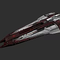 Modern Warship With Sleek Red Silver Design And Advanced Naval Structure 3d model