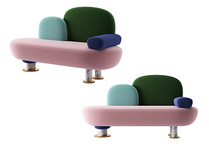 Modern double sofa 3d model