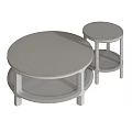 Black Round Coffee Table Set With Textured Surface And Modern Design 3d model