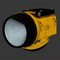 Yellow Explosion Proof Industrial Searchlight With Black Frame And Stable Base 3d model