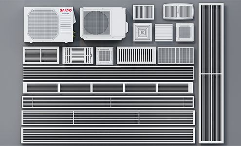 Modern air-conditioning outlet opening 3d model