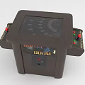 Retro Arcade Gaming Machine with Wooden Case Screen Joysticks and Buttons Featuring Classic DOOM Game
