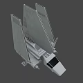 Sci Fi Spaceship With Triangular Wings And Futuristic Gray Body Design
