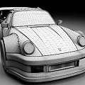 White Racing Car With Wide Body Racing Decals And Rear Wing