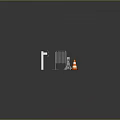 Construction Site Components Featuring Metal Beam Railing Concrete Block And Orange Traffic Cone