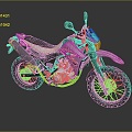 Modern motorcycle two-wheeled motorcycle off-road motorcycle road racing motorcycle 3d model