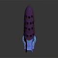 Futuristic Spiked Purple Blue Weapon With Glowing Components And Sleek Structure