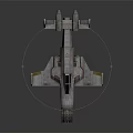 Futuristic Fighter Jet 3D Render With Metallic Airframe Twin Engines And Front Cannon