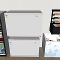 Commercial Display Coolers For Beverages And Pastry With White Floral Chest Freezers