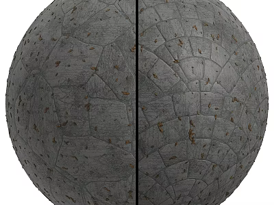 Gray Sphere With Textured Stone like Surface And Central Black Dividing Line 3d model