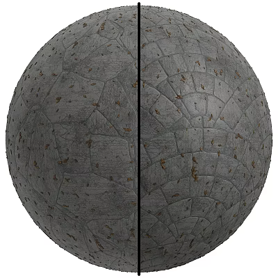 Gray Sphere With Textured Stone like Surface And Central Black Dividing Line 3d model