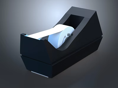 Black Tape Dispenser With White Tape Roll Modern Design For Office Supplies Use 3d model