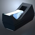 Black Tape Dispenser With White Tape Roll Modern Design For Office Supplies Use