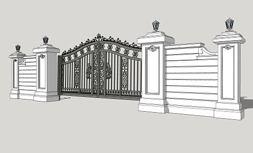 European-style gate 3d model