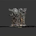 Natural Plant Structure Made of Branches and Vines on Grass with Stones Base