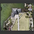 Detailed Traditional Japanese Castle Model With Green Landscape Trees Pathways And Garden