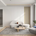 Modern Apartment Interior Design With Living Room Laundry Area Wooden Accents And Plants
