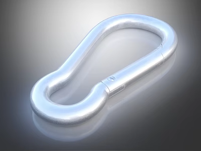 Silver Jewelry Polished Loop Design With Shiny Metal Finish And Smooth Surface 3d model