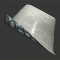 White Linen Hat With Blue Floral Pattern On Brim For Summer Fashion Look