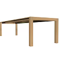Modern Wooden Dining Table With Light Wood Finish And Sturdy Rectangular Legs 3d model