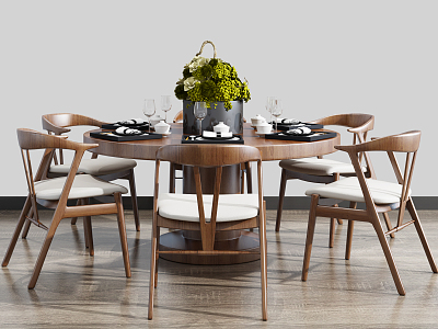 New Chinese Dining Table and Chair Combination Dining Table and Chair model