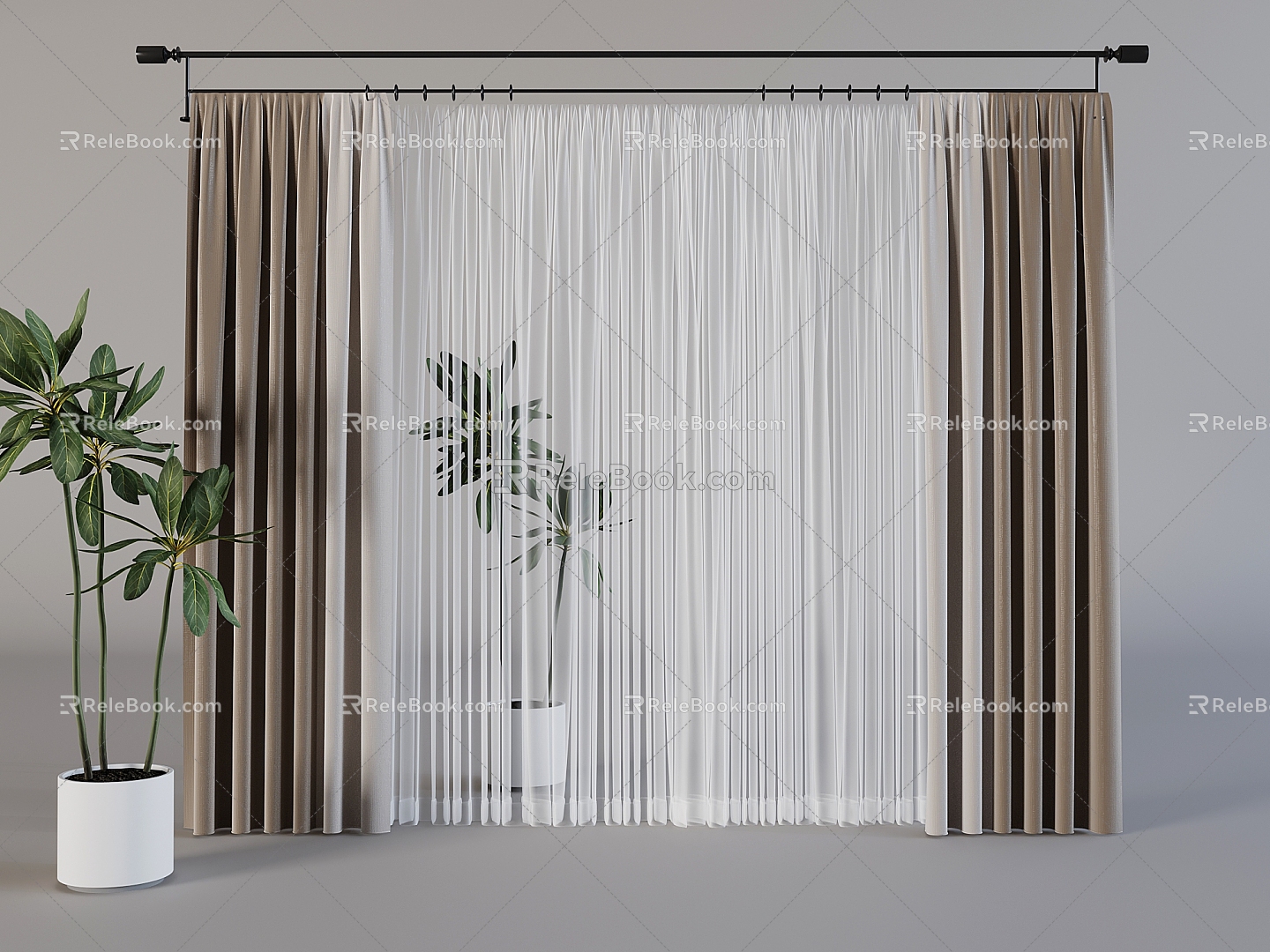 Modern Fabric Curtain Gauze Curtain Dream Curtain model