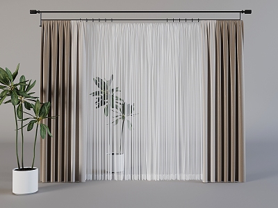 Modern Fabric Curtain Gauze Curtain Dream Curtain model